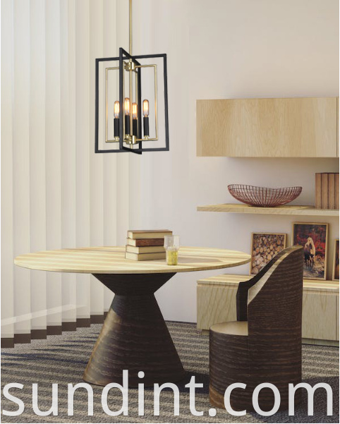 Modern Black Gold Light Medium Foyer Light